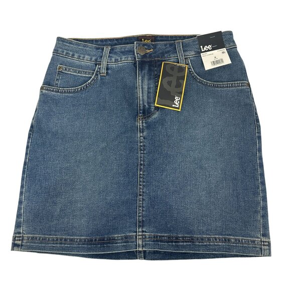 Lee Womens Wild Charge Denim Skort Size 6 Blue Cotton Blend - Picture 1 of 6